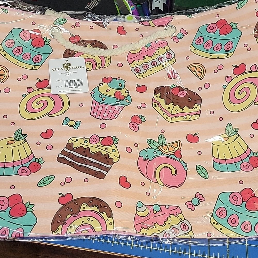 DESSERTS Large Bag Shopper Tote NWT - Picture 7 of 8
